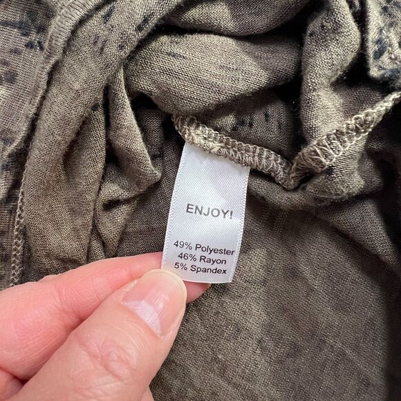 Michael Stars Top Tshirt OS Leopard Animal Green‎ Boho Oversized Mob Wife Casual - Picture 4 of 10